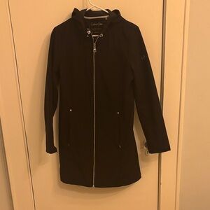 Calvin Klein Black Hooded Raincoat